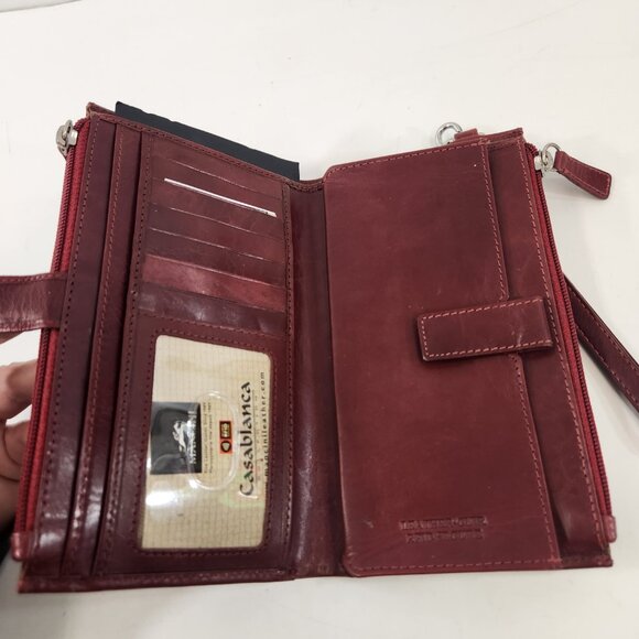 Mancini Casablanca Red Leather RFID Wallet NEW w/ Box - Picture 7 of 15